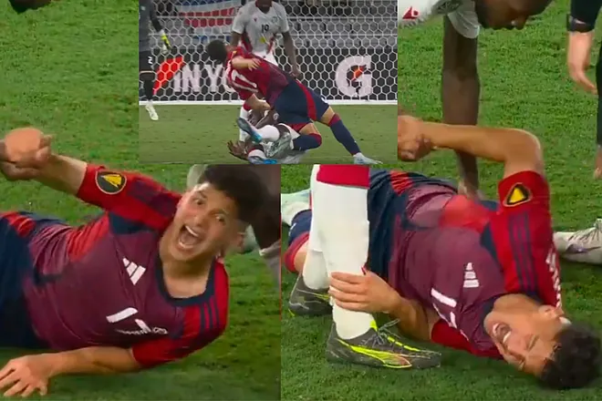 Fractura de peroné de Warren Madrigal en el Costa Rica vs Surinam