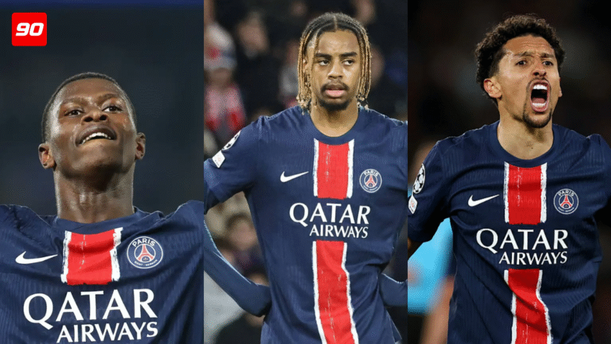 Nuno Mendes, Barcolá y Marquinhos en PSG vs Botafogo en el Mundial de Clubes 2025 PSG