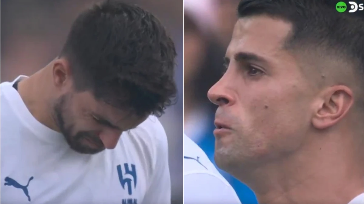 Joao Cancelo y Ruben Neves rompen en llanto en minuto de silencio por Diogo Jota