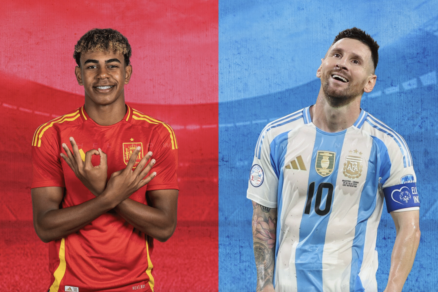 Messi Lamine Argentina vs España