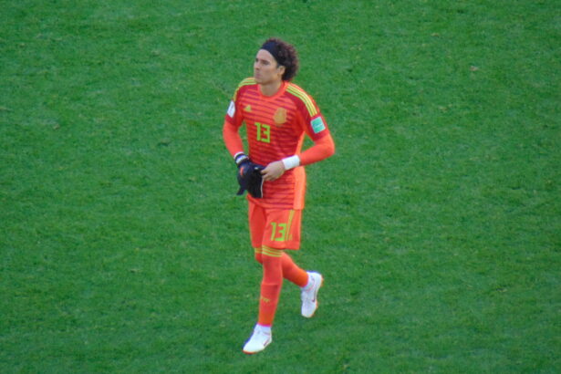 Guillermo Ochoa con uniforme naranja de México en el Mundial de Rusia 2018