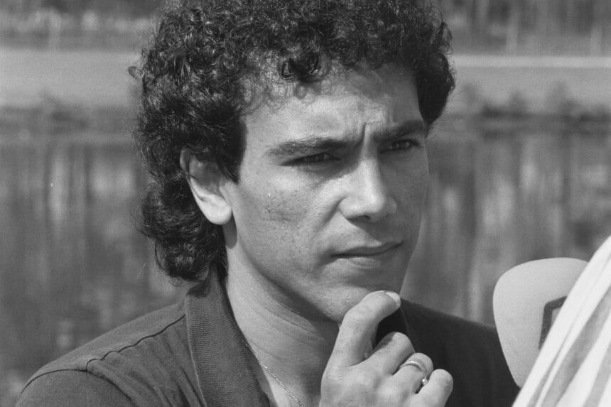 Hugo Sánchez durante la estancia del Real Madrid en Oisterwijk en abril de 1988