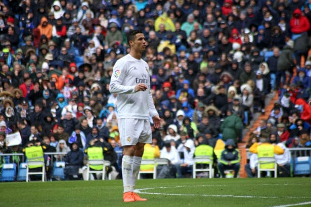 Cristiano Ronaldo con el Real Madrid en un partido ante el Celta